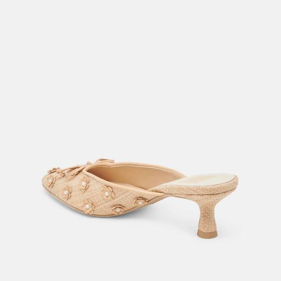 NEW DOLCE VITA women's camilo slip on pumps in natural raffia - Picture 6 of 10